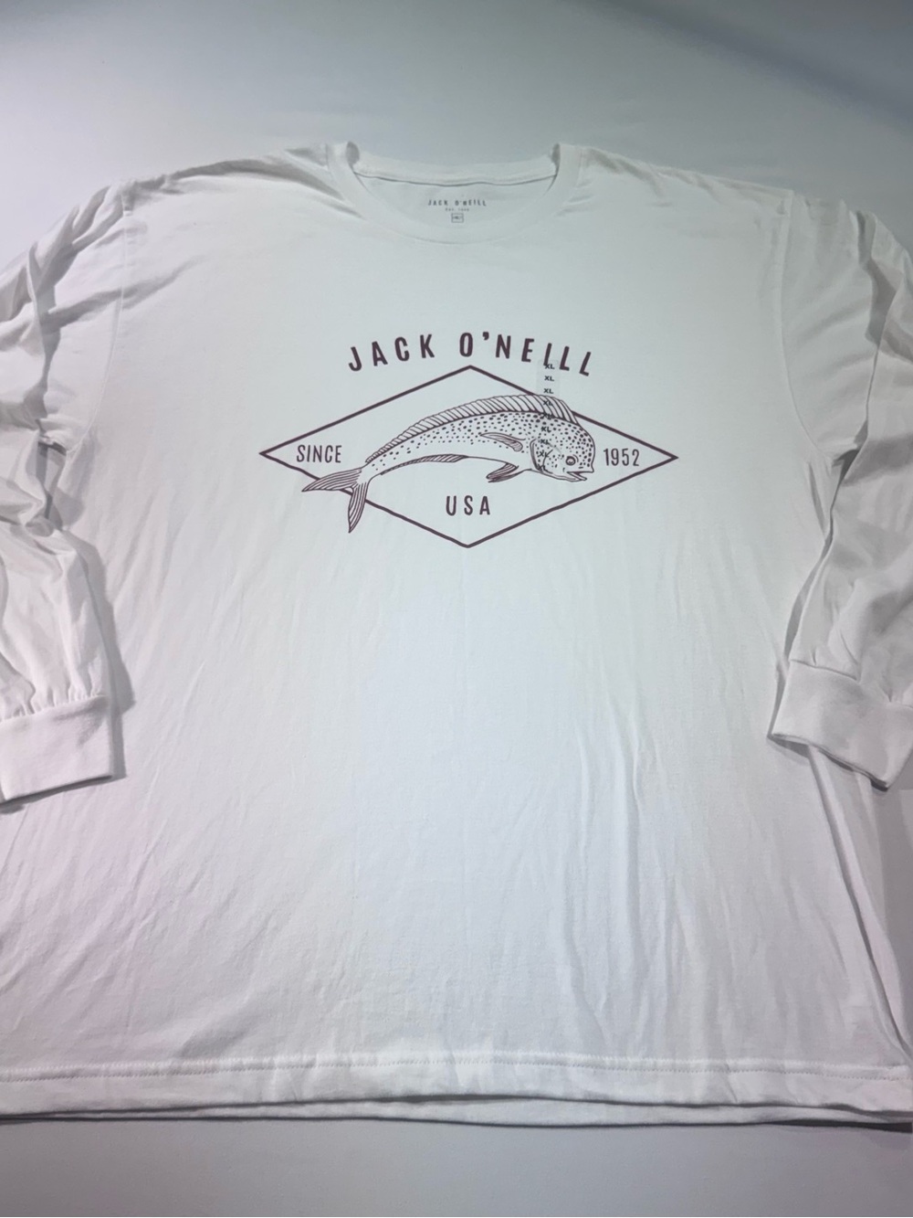 Jack O’Neill Long Sleeve T-Shirt, White, Fish Graphic, XL, NWT